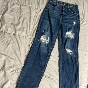 Blue Distressed The Dad Jean Jeans Relaxed Fit